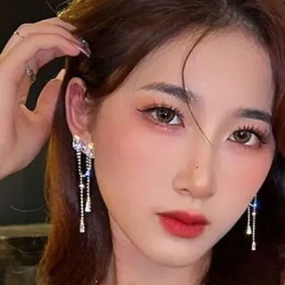 925 Silver Bow Retro Tassels Simulated Diamond Long Earrings Hypoallergenic - Picture 1 of 7